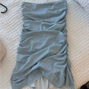 Edikted Blue and White Striped Mini Dress